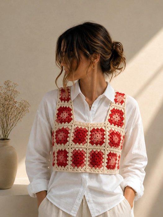acc2 Crochet Granny Square Vest - Image 1
