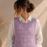 Crochet Lavender Granny Square Vest